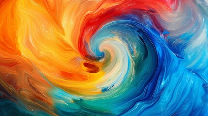 A mesmerizing swirl of vibrant colors blending together in a cosmic dance