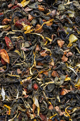 delicious dry tea with additives for taste and aroma