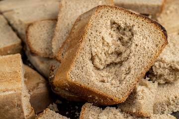 a loaf of dark rye sour bread in the kitchen