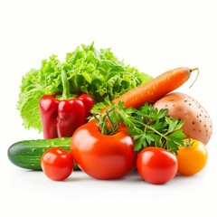 Fresh Organic Vegetables Variety on White Background for Healthy Eating