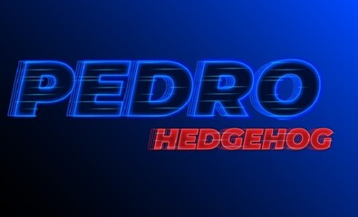Pedro hedgehog name neon effect
