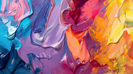 Fluid strokes of paint blending together seamlessly, creating an organic fusion of color