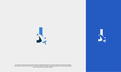 Initial logo slick J clean modern logo cleaning company design window cleaning service, painting service with sparkles. Vector illustration concept