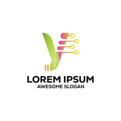 y letter logo colorful gradient logo design illustration vector design 