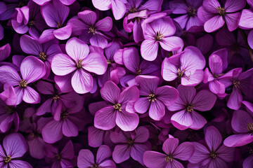 purple flowers, top view, background сreated with Generative Ai