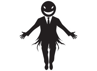 black silhouette funny face gesture emoji vector
