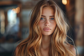 Obraz premium Exuding wellness and sensuality, a gorgeous young lady showcases her beauty.