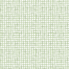 Green checkered background. Seamless grid of pencil lines. Hand drawn checkered pattern. For the design of backgrounds, packaging, diaries, notebooks