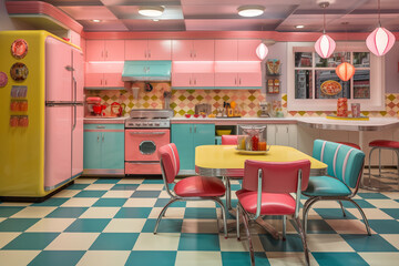 Kitchen retro vintage interior - 765882027