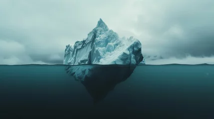 Poster An iceberg with the tip and submerged part as profit and hidden costs © Chingiz