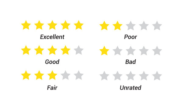 One to five star rating, rate us, Customer feedback concept. review vector icon set . Vector illustration. isolated on grey background
