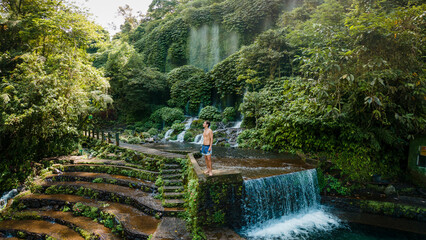 Exploring the Beauty of Indonesia: Lombok's Benang Stokel and Benang Kelambu Waterfalls with a Man...