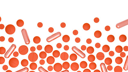 Pills. Isolated. Transparent background. 3d illustration.
