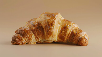 Golden Delight: Cream-Filled Croissant Photography