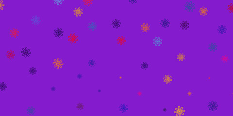 Light Multicolor vector doodle template with flowers.