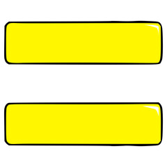yellow equal math icon illustration hand drawn isolated vector