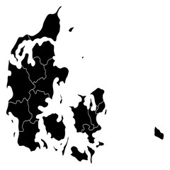 Denmark map black silhouette