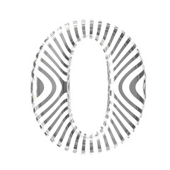 White symbol with silver vertical ultra-thin straps. letter o