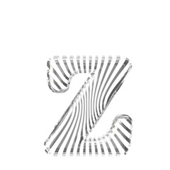 White symbol with silver vertical ultra-thin straps. letter z