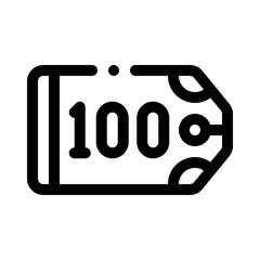 100 dollar line icon