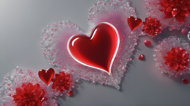 Heart shape for Love concept, Valentine's Day concepts. love symbol, concept for Valentine's Day, wedding etc. Heart elements for love concept design. AI generated image