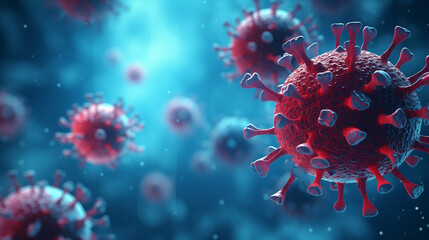 illustration of a bacteria virous - obrazy, fototapety, plakaty