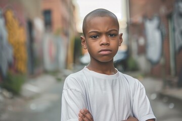 Fototapeta premium Young troubled teen delinquent boy on a street