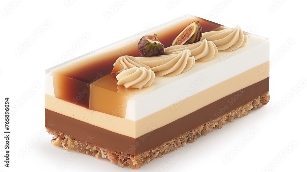 Poster a piece of cake with icing and toppings on top of a piece of cake with icing and toppings on top of 