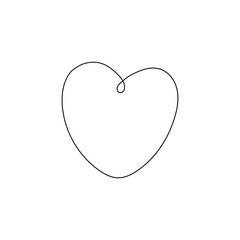 Hand drawn heart. Doodle heart isolated on white background. Vector illustration.