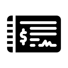 cheque glyph icon