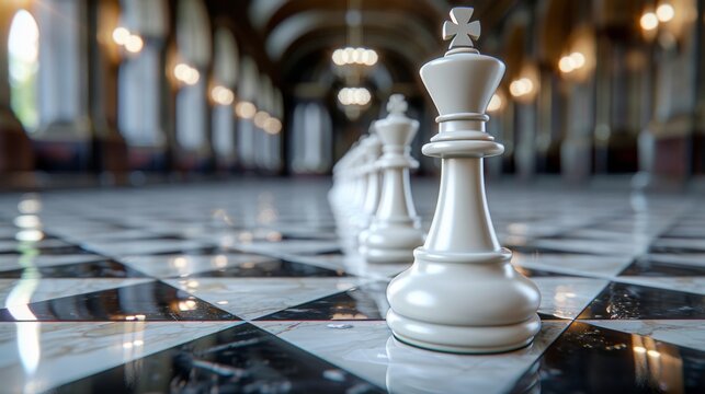 An image of corporate strategy, chess, generated with AI