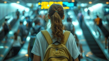 Airport boarding bridge, people around, cinematic, generated with AI