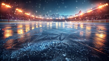 Abstract background, ice rink surface shot perperdicularly from top, suitable for tiling detailed, generated with AI