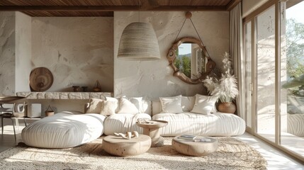 Fototapeta na wymiar minimalist coastal decor of the house,