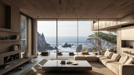 modern living room in the seaside