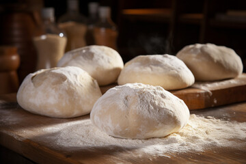 Fototapeta premium the process of gluten development in dough - bake bread сreated with Generative Ai