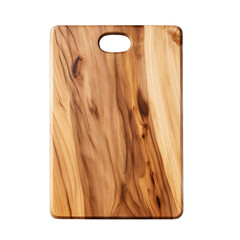 A wooden cutting board seen from above isolated on a transparent background