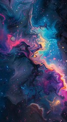 Liquid paint 3d trippy pastel colors, outer space, generated with AI
