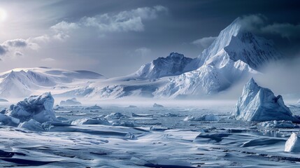 Landscape photography of north pole, generated with AI - obrazy, fototapety, plakaty