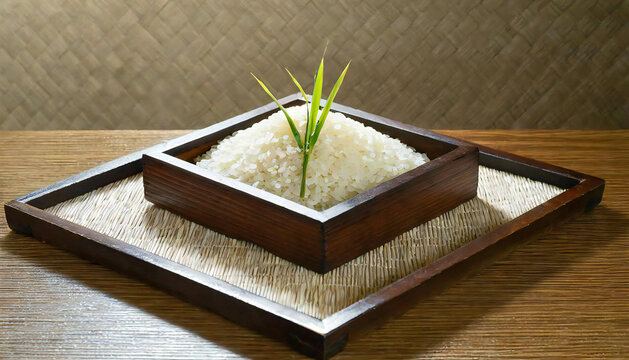 Image material of rice. Japan's staple food, rice. Pray for a good harvest.