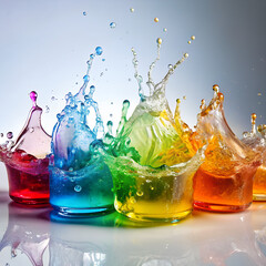colorful splashes of liquid