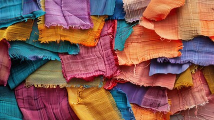 Scrap of bright-colored linen cloth in a modern style, generated with AI