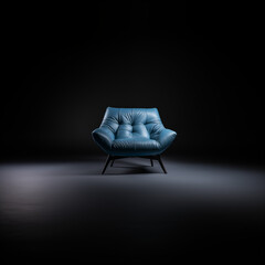 Blue Chair on black background
