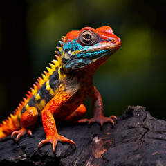 Fototapeta premium Opalescent Lava Lizard сreated with Generative Ai