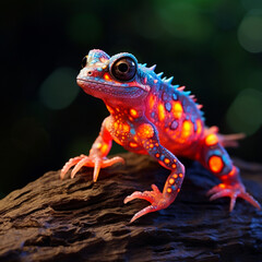 Fototapeta premium Opalescent Lava Lizard сreated with Generative Ai