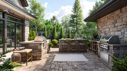Beautifully Landscaped Outdoor Kitchen
