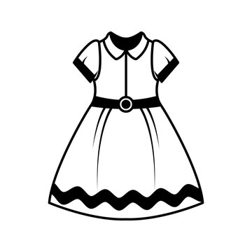 Simple dress women's fashion vector icon