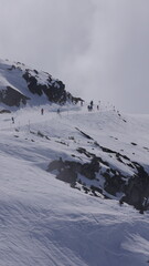 Winter landscapes from the top of whistler mountain in Vancouver BC Canada