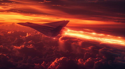 High-flying Sunset View Above Clouds