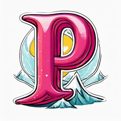 Illustration logo of an English letter P